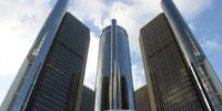 General Motors' World Headquarters, the Renaissance Center, in Detroit, Michigan.